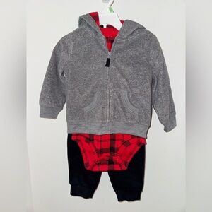 Carter's Red and Black Plaid Outfit